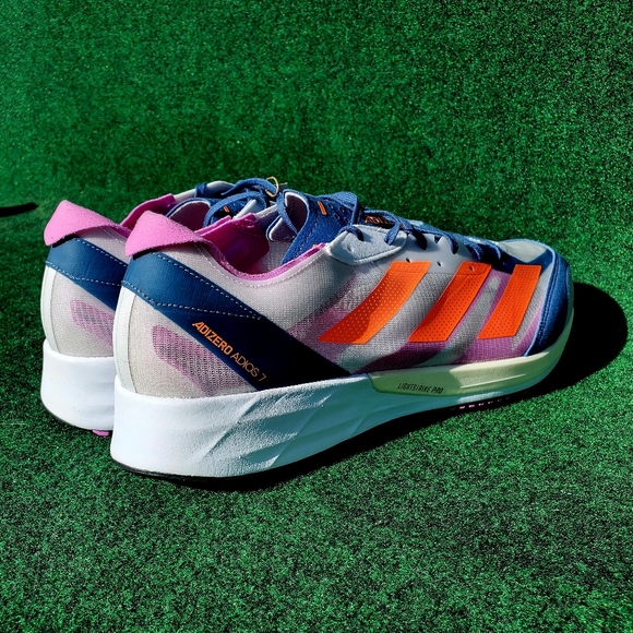 Men's Size 13 adidas Adizero Adios 7 Dash Gray/Solar Orange GX6647 NEW w/Tags - Picture 7 of 10